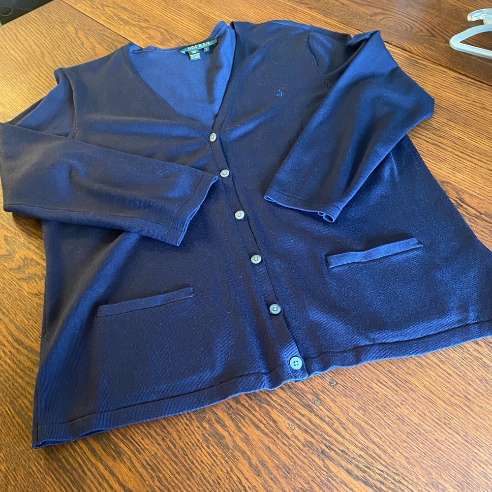 Ralph Lauren Deep Blue Silk Blend Garment|Large